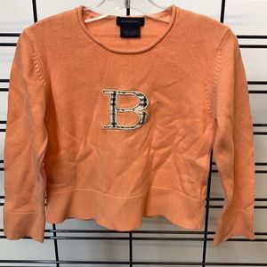 Burberry orange sweater girls size 6 100%cotton